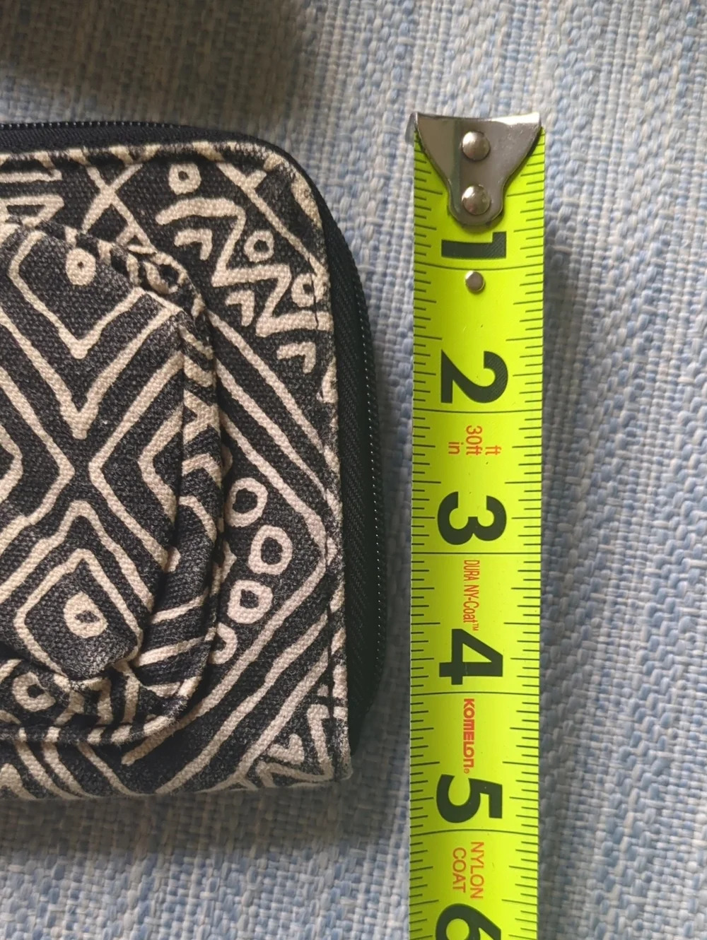 Billabong Black and Beige Geometric Wristlet